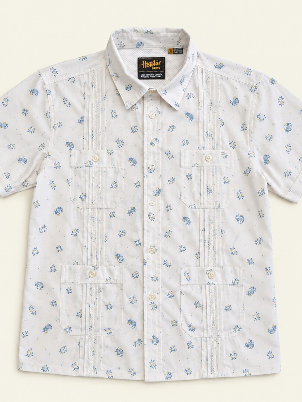 Howler Bros ACL Fest Armadillos Yellow Rose Collection Button Shirt Men's XL New